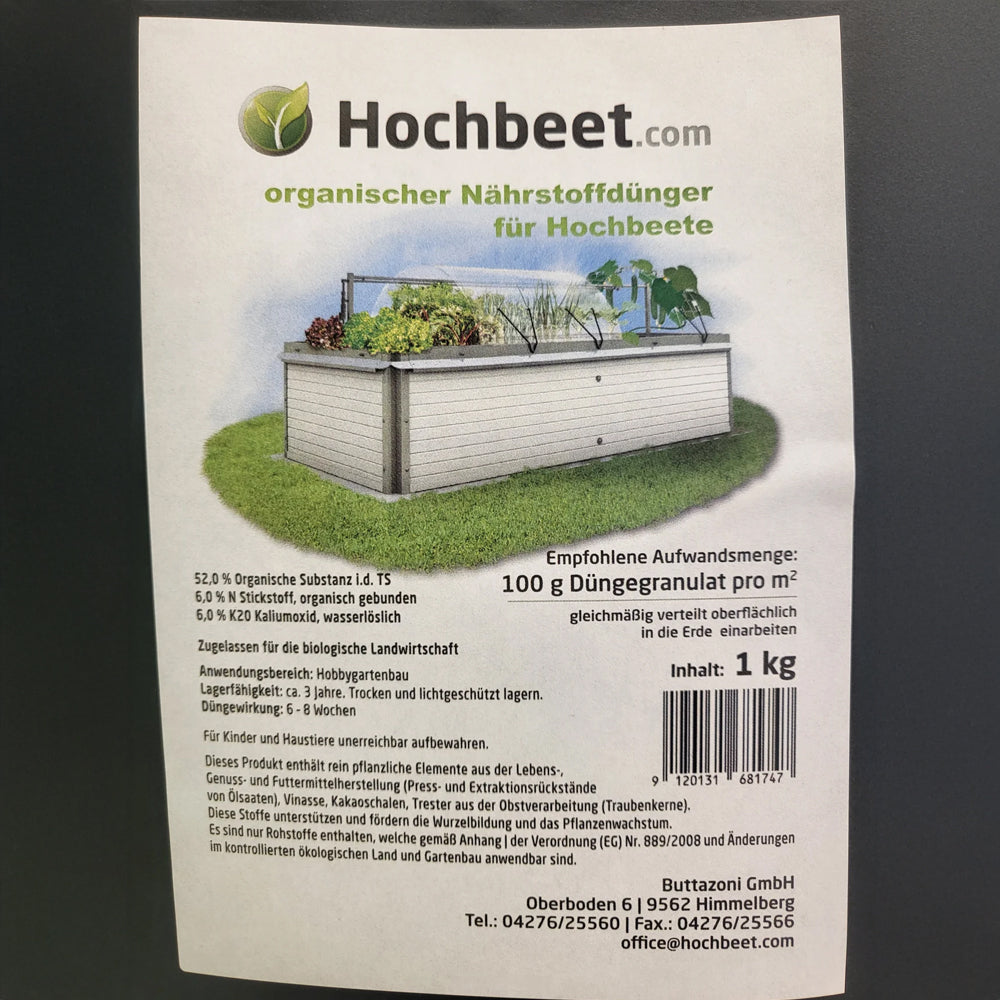 Hochbeet Dünger 1kg Beutel - Nahaufnahme