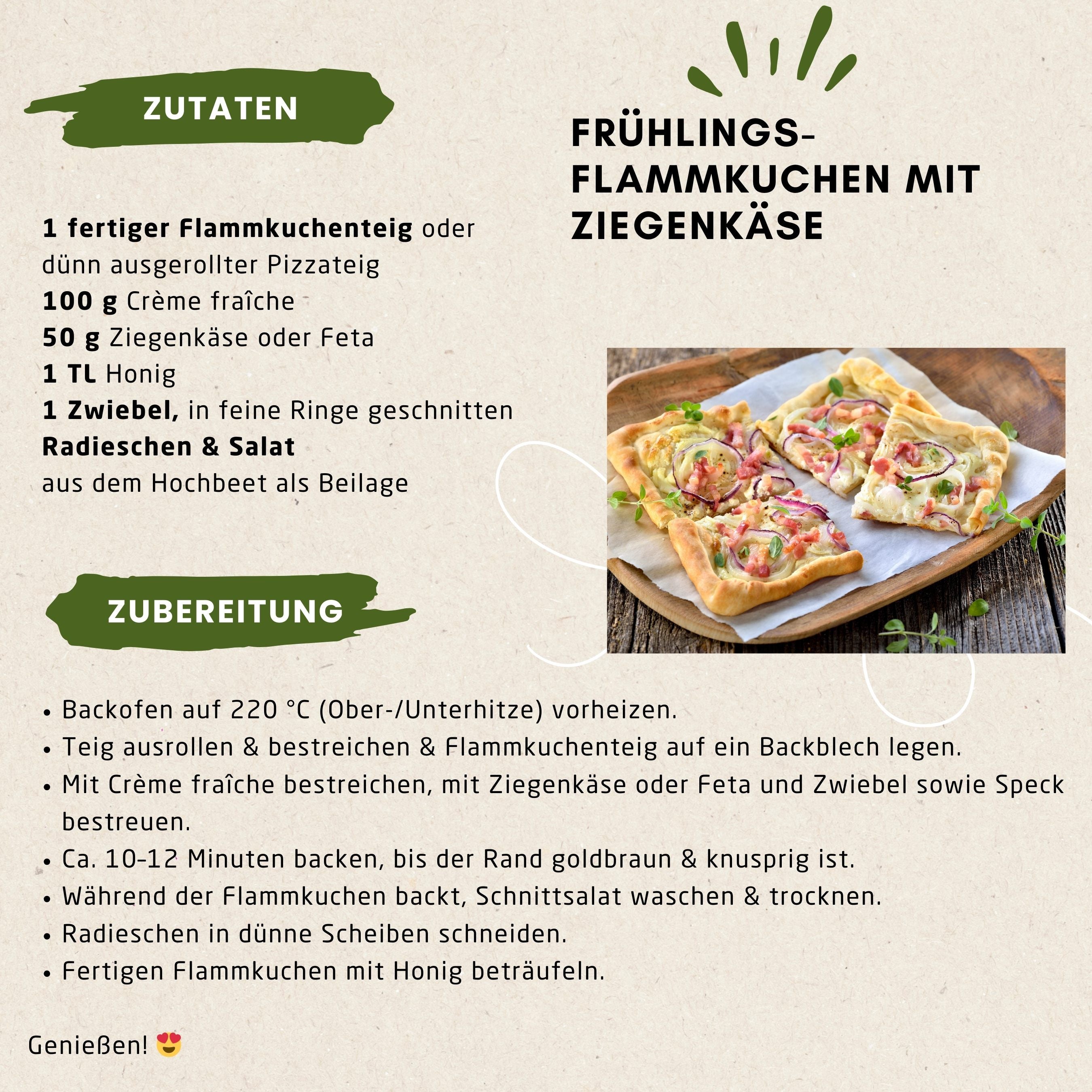 Frühlings-Flammkuchen mit Salat