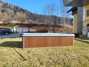 Hochbeet aus Corten Stahl - Seitenansicht