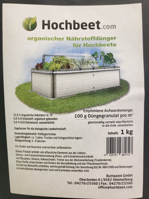 Hochbeet Dünger 1kg Beutel - Nahaufnahme