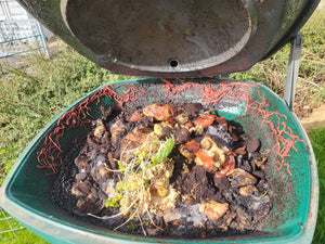 Detailaufnahme Schnellkomposter geöffnet