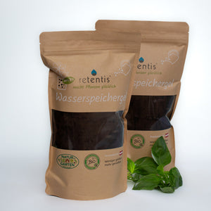 Zwei Beutel Retentis Wasserspeicher
