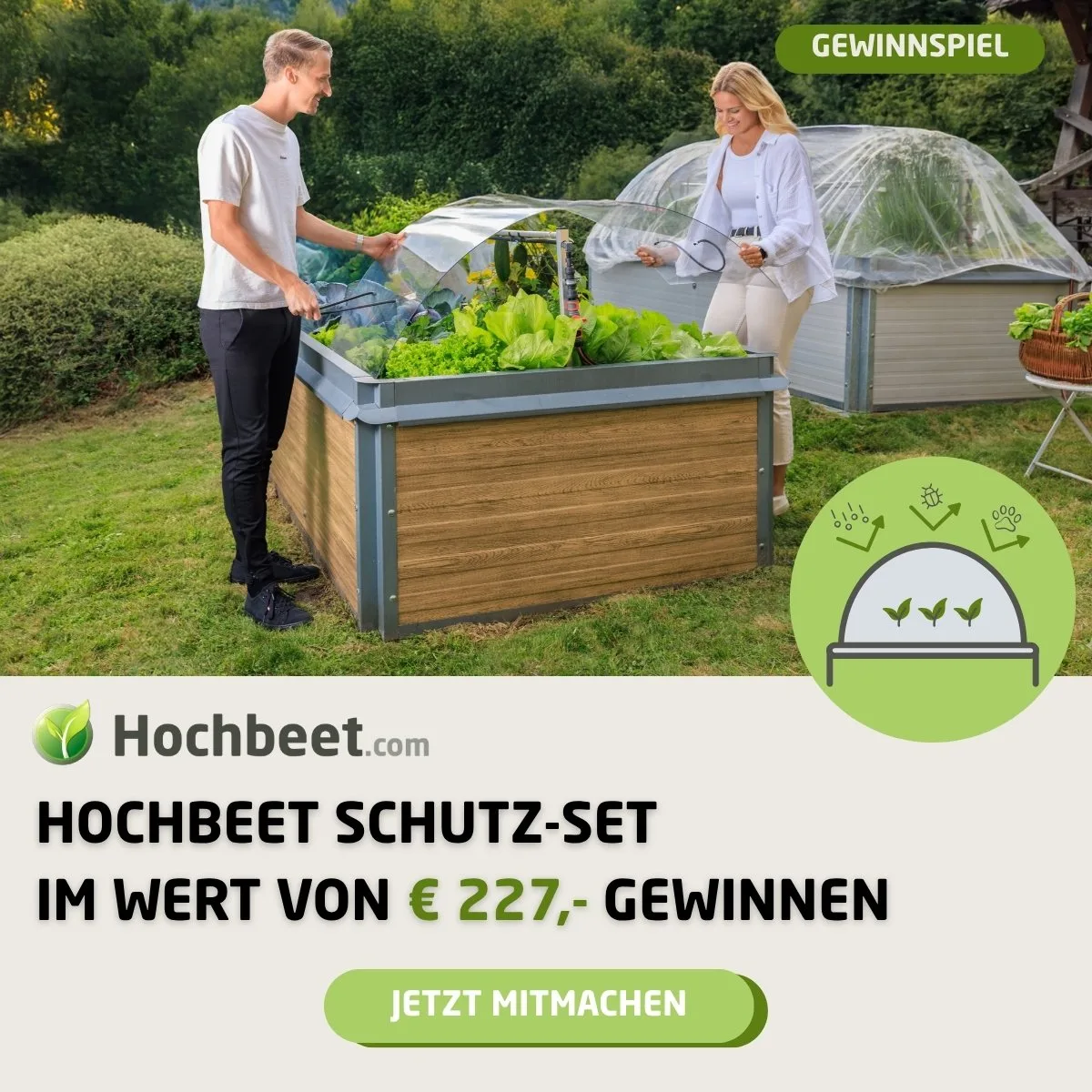 Hochbeet.com Gewinnspiel — Hochbeet Schutz-Set im Wert von € 227,– gewinnen