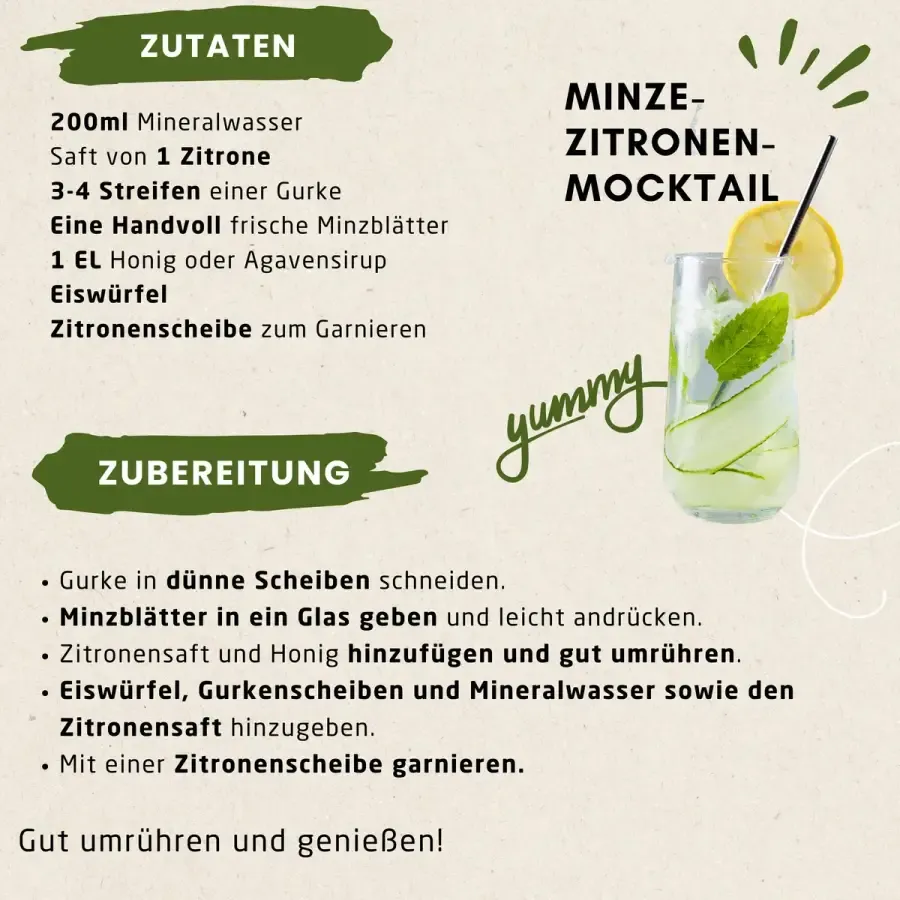 Rezept: Mocktail mit Zitrone und Minze