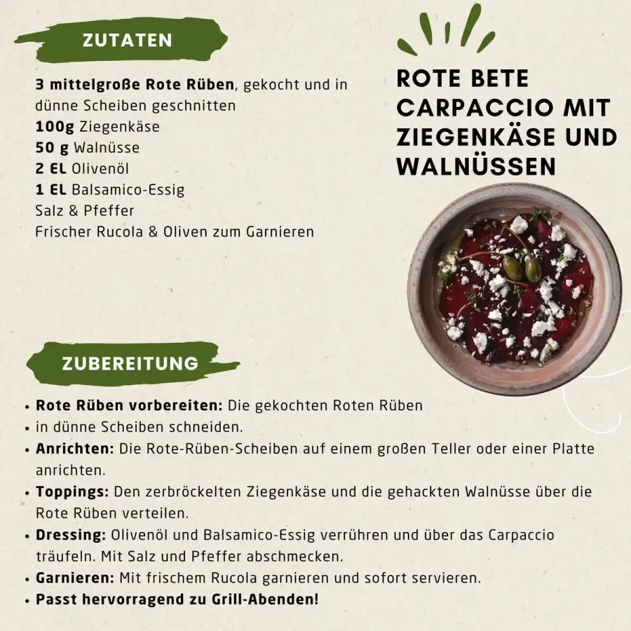 Rezept: Frisch und leicht: Rote Bete Carpaccio aus dem Hochbeet